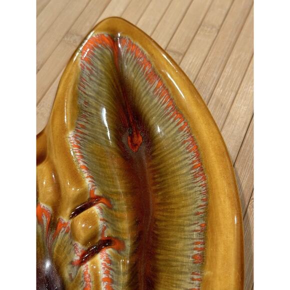 Vintage Deforest of California Yellow Brown Orange Drip Glaze Ashtray Pottery - Picture 5 of 12